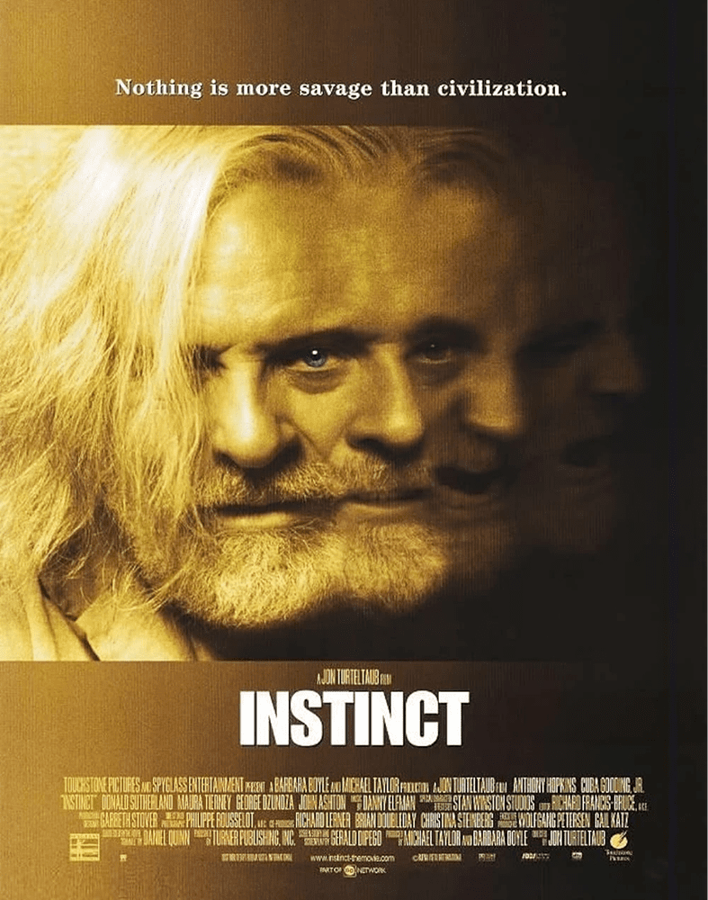 Dramatic film poster with intense expression