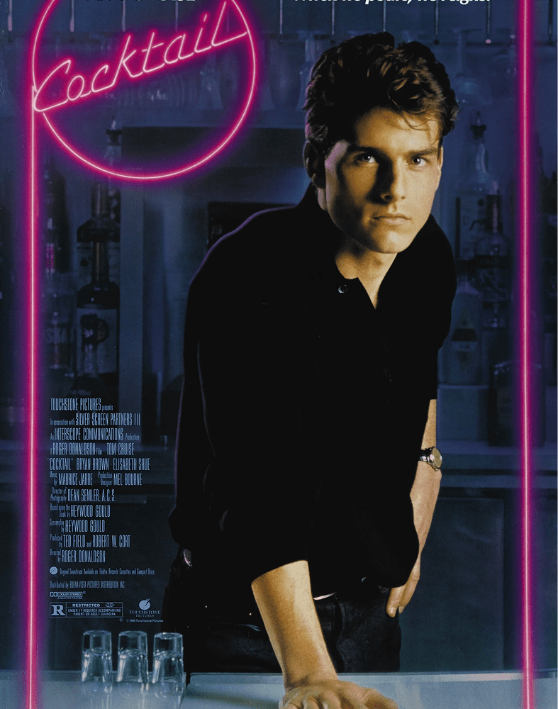 Bartender posing under pink neon light