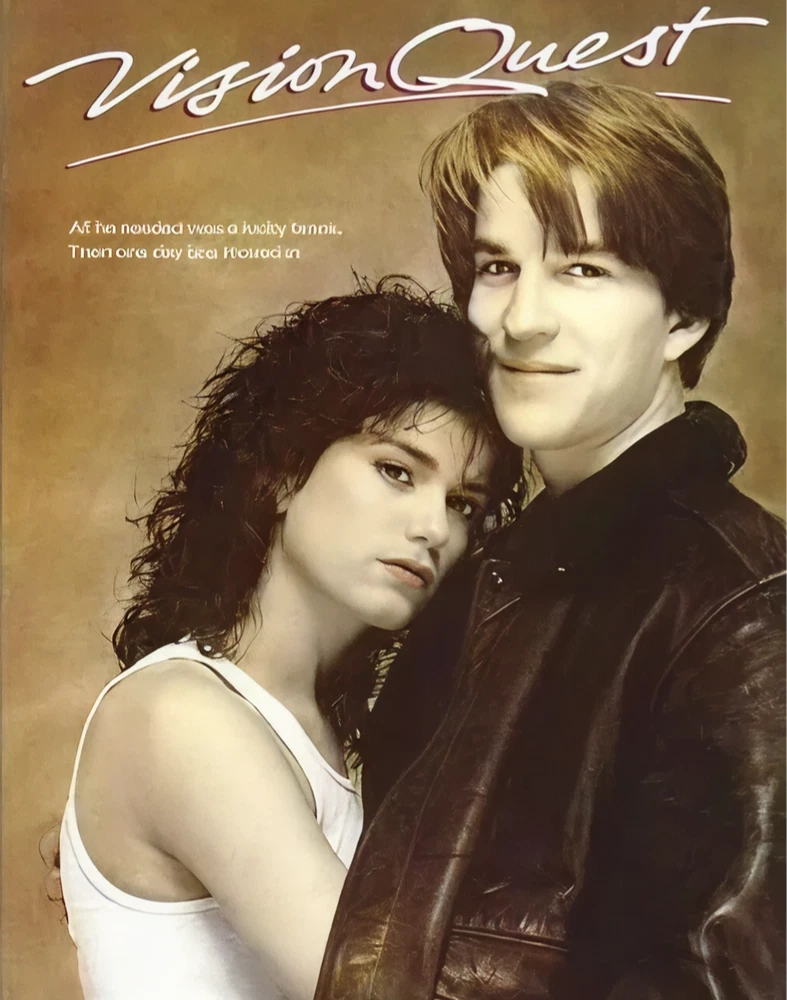 1980s film couple with leather jacket